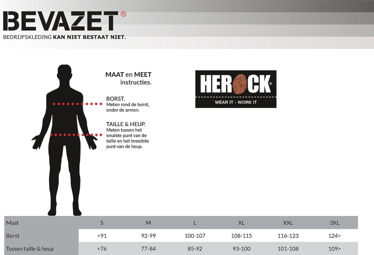 Tableau taille Herock