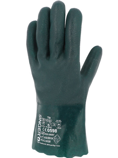 De PVC3028 handschoen met dubbele PVC-coating